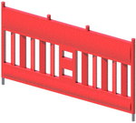 Ограждение VARIO (Тело) 2000х1000 на металлических опорах (стойках). Цвет красный