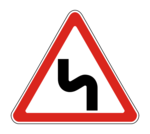 Знак 1.12.2 Опасные повороты, начиная с поворота налево