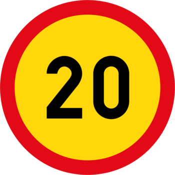 Знак 3.24 Ограничение максимальной скорости (Временный)