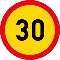 Знак 3.24 Ограничение максимальной скорости (Временный)
