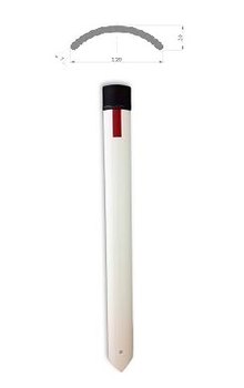 Пластиковый гибкий дорожный сигнальный столбик С3 ГОСТ 50970, 32843-2014 (сечение дуга)