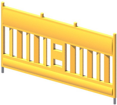 Ограждение VARIO (Тело) 2000х1000 на металлических опорах (стойках). Цвет желтый