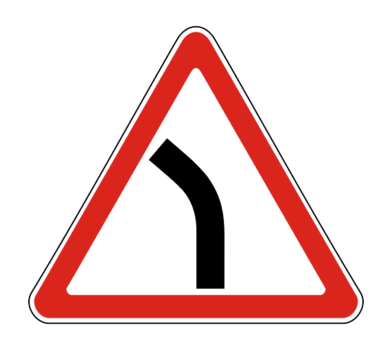Знак 1.11.2 Опасный поворот налево