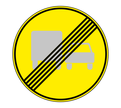 Знак 3.23 Конец запрещения обгона грузовым автомобилям