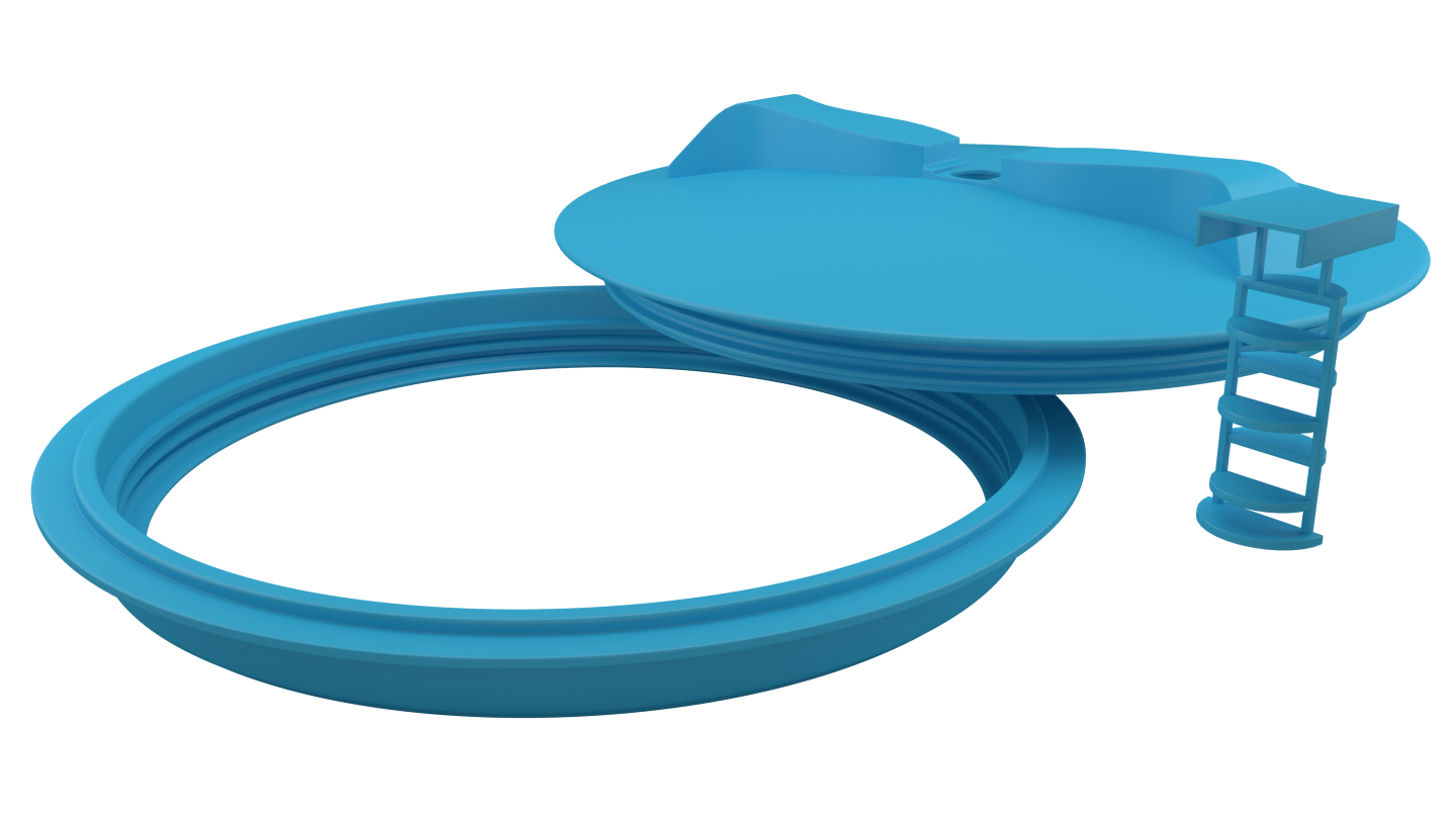 Крышка Polimer Group 450 мм, цвет синий at2013. Крышка с клапаном, для бочки (пробка 227 l-Ring "e" с клапаном Gore). Крышка с дыхательным клапаном 450 мм. Крышка емкости d567.